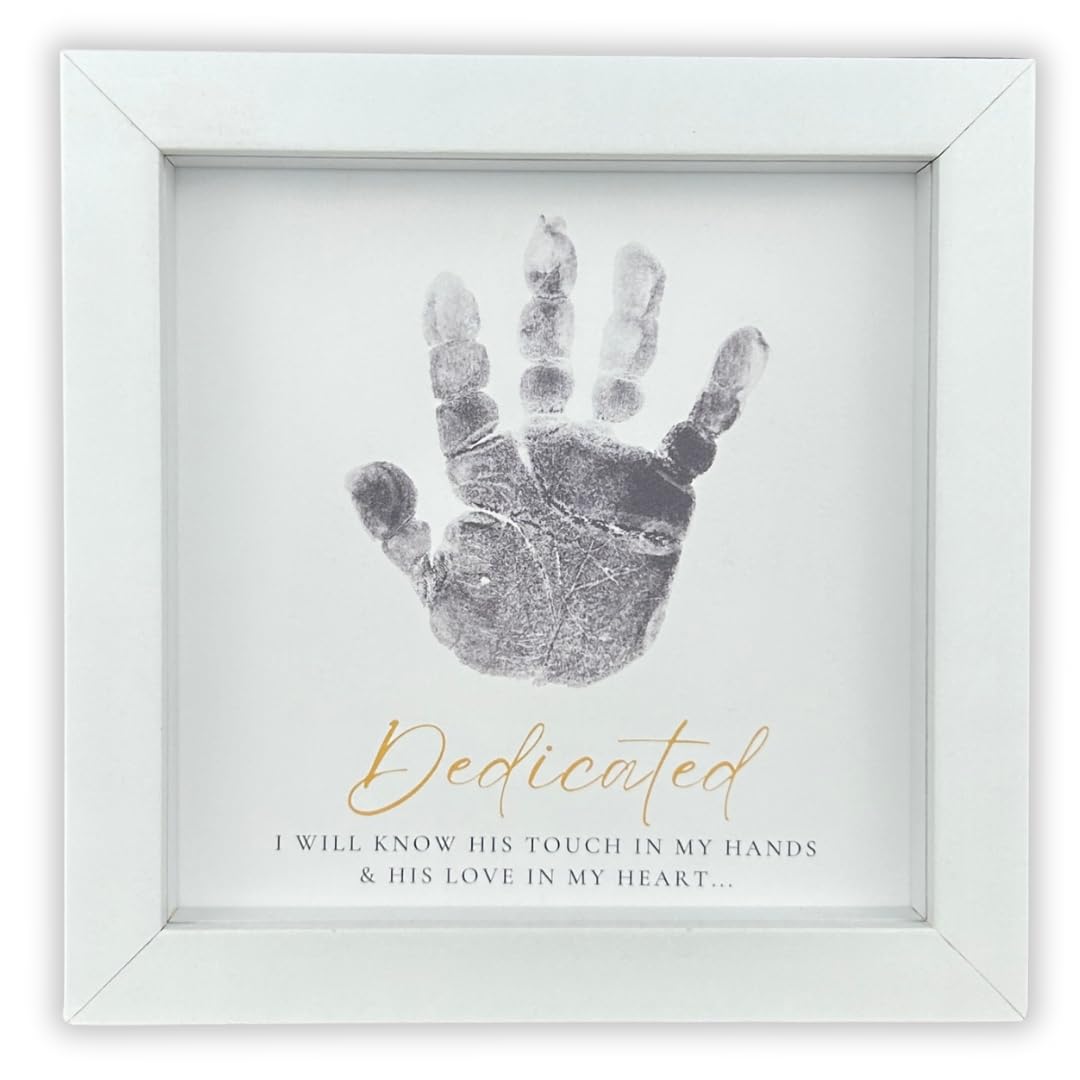The Grandparent Gift Co. white shadowbox 6x6 frame ready for tabletop display.