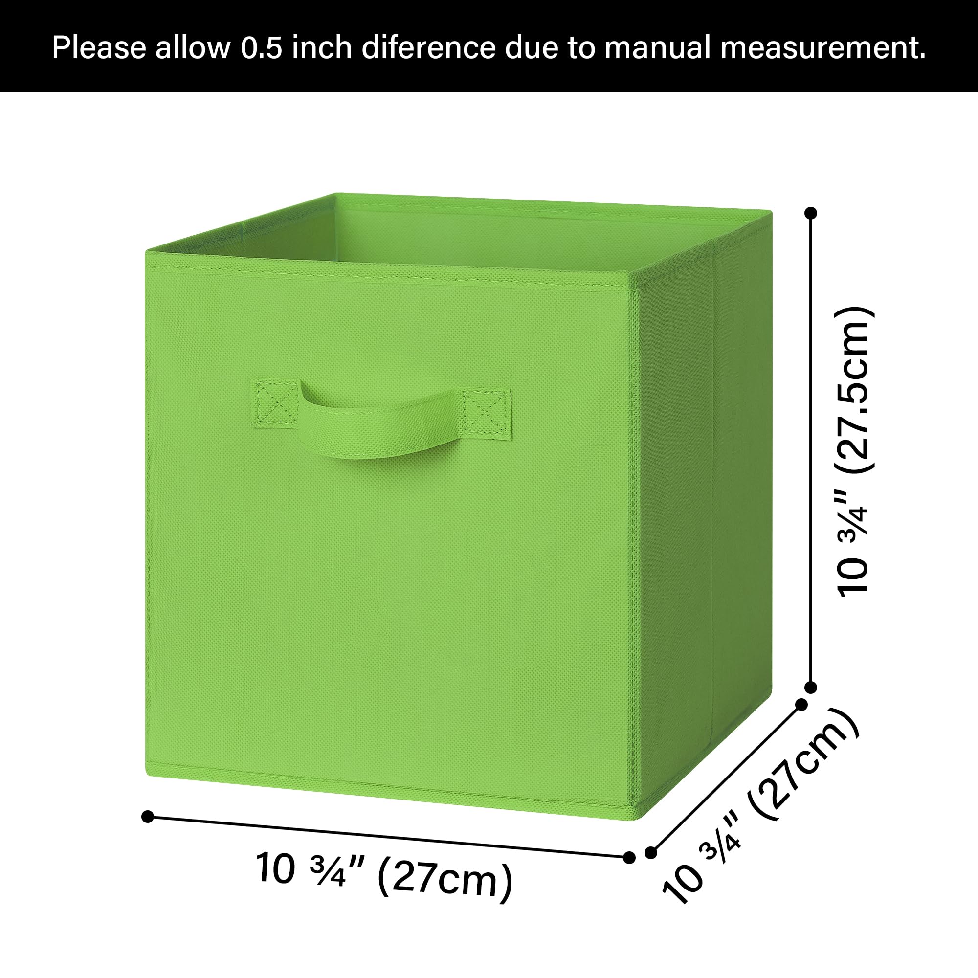 GRANNY SAYS 11-inch rainbow cube bin inside a closet for organized essentials.
