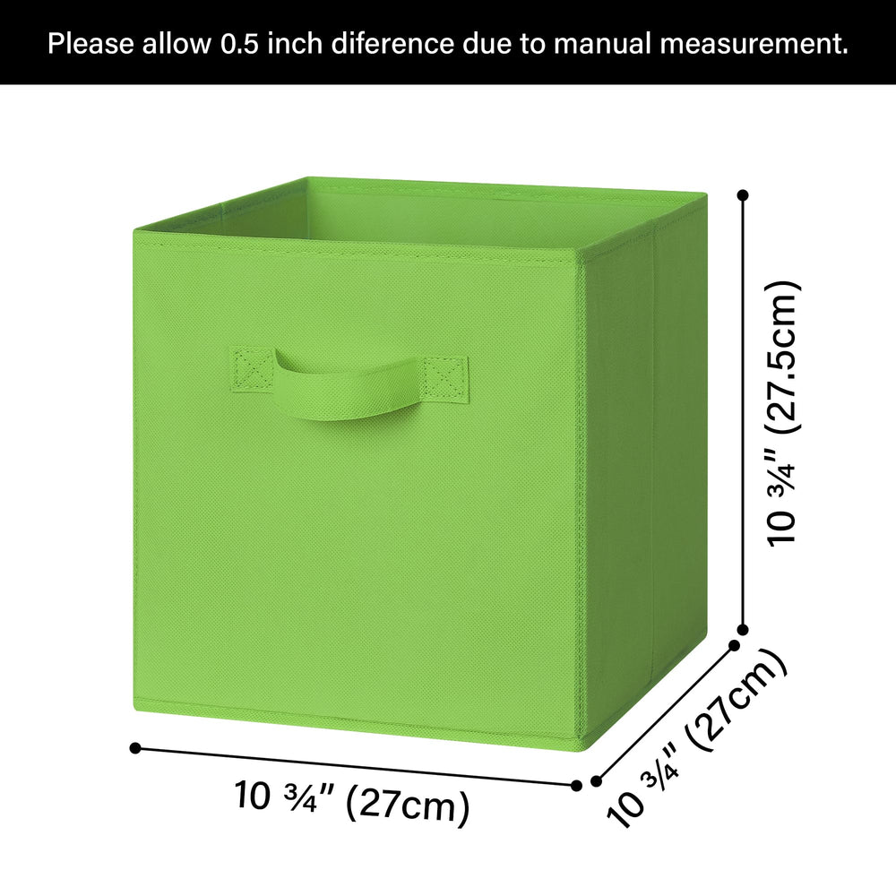 GRANNY SAYS 11-inch rainbow cube bin inside a closet for organized essentials.