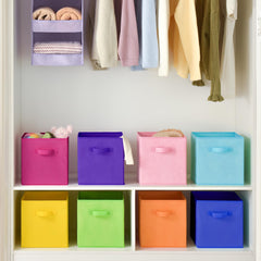 GRANNY SAYS 11-inch rainbow cube bin with reinforced handles for easy carrying.