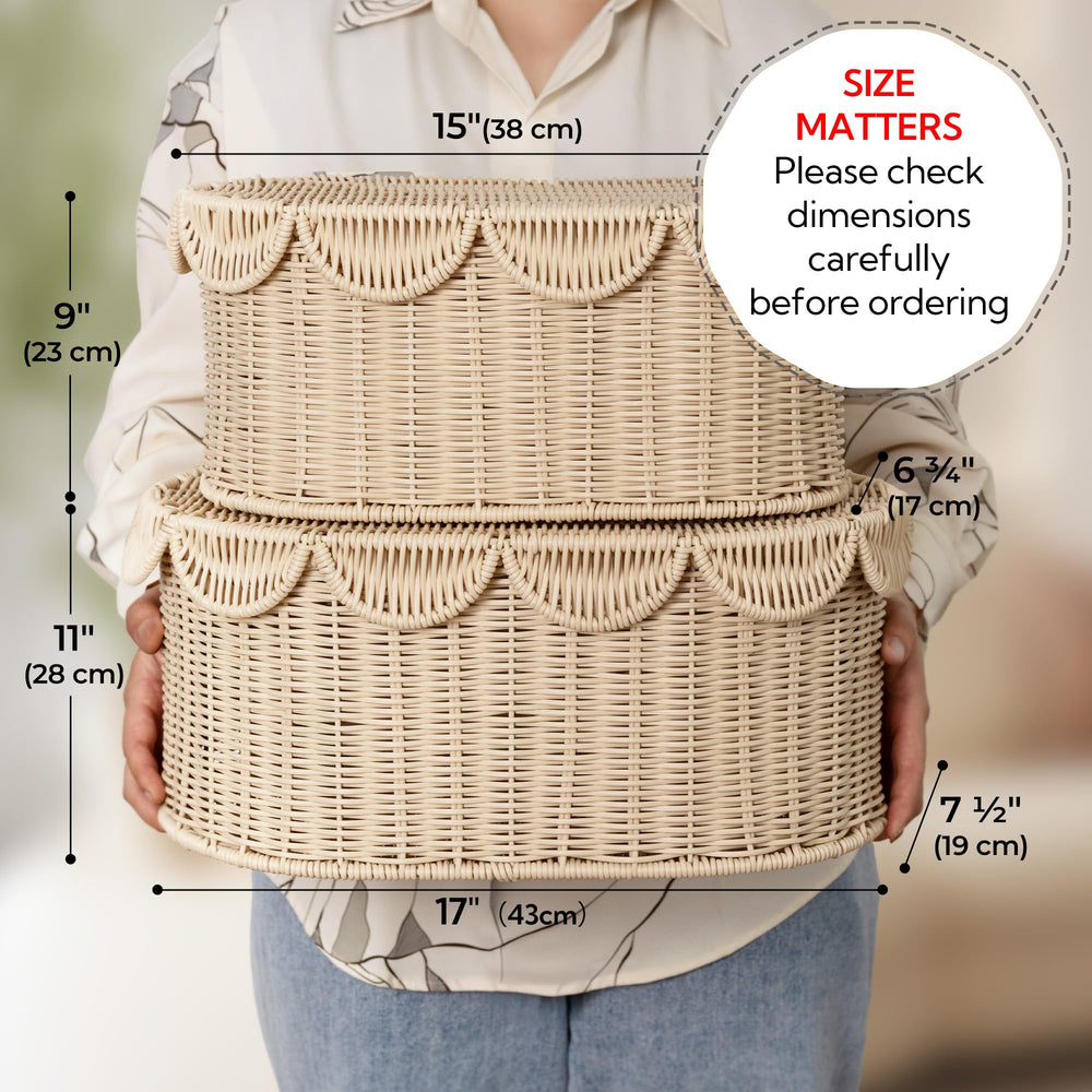 GRANNY SAYS plastic scalloped basket bathroom storage keeps humid spaces tidy