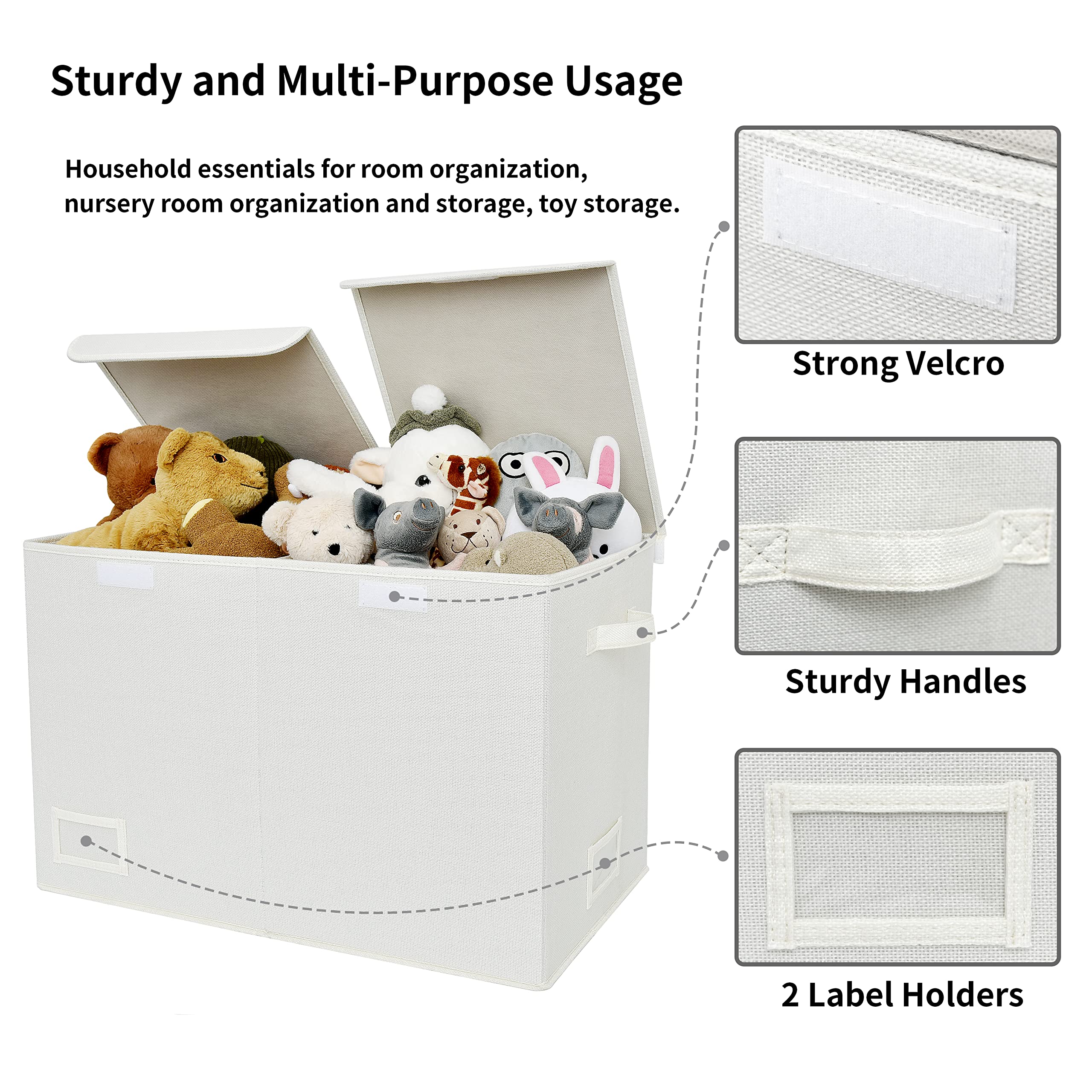 GRANNY SAYS storage chest dustproof lids—keeps contents protected from dust.