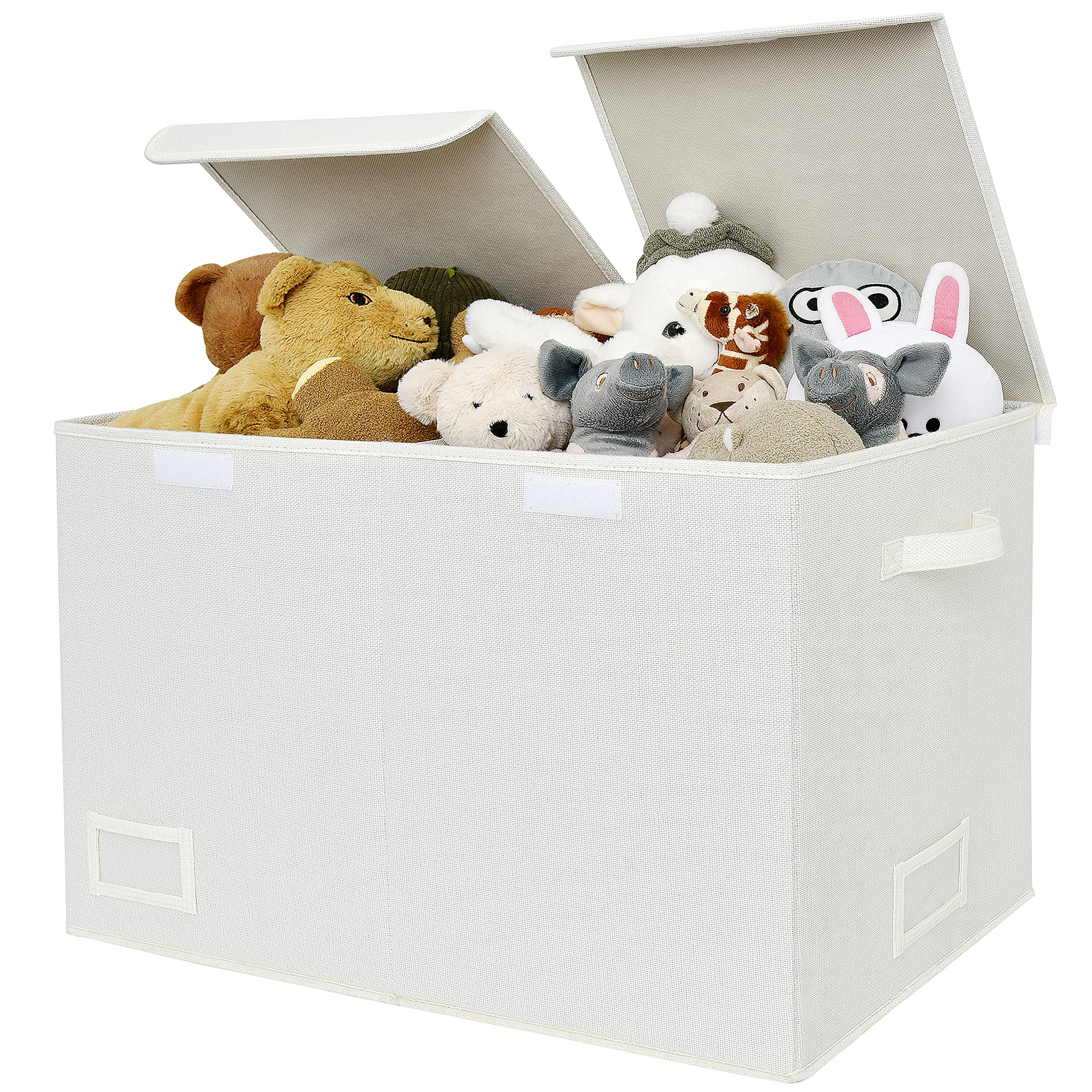 GRANNY SAYS storage chest with lids pearl white—large capacity for blankets and towels.