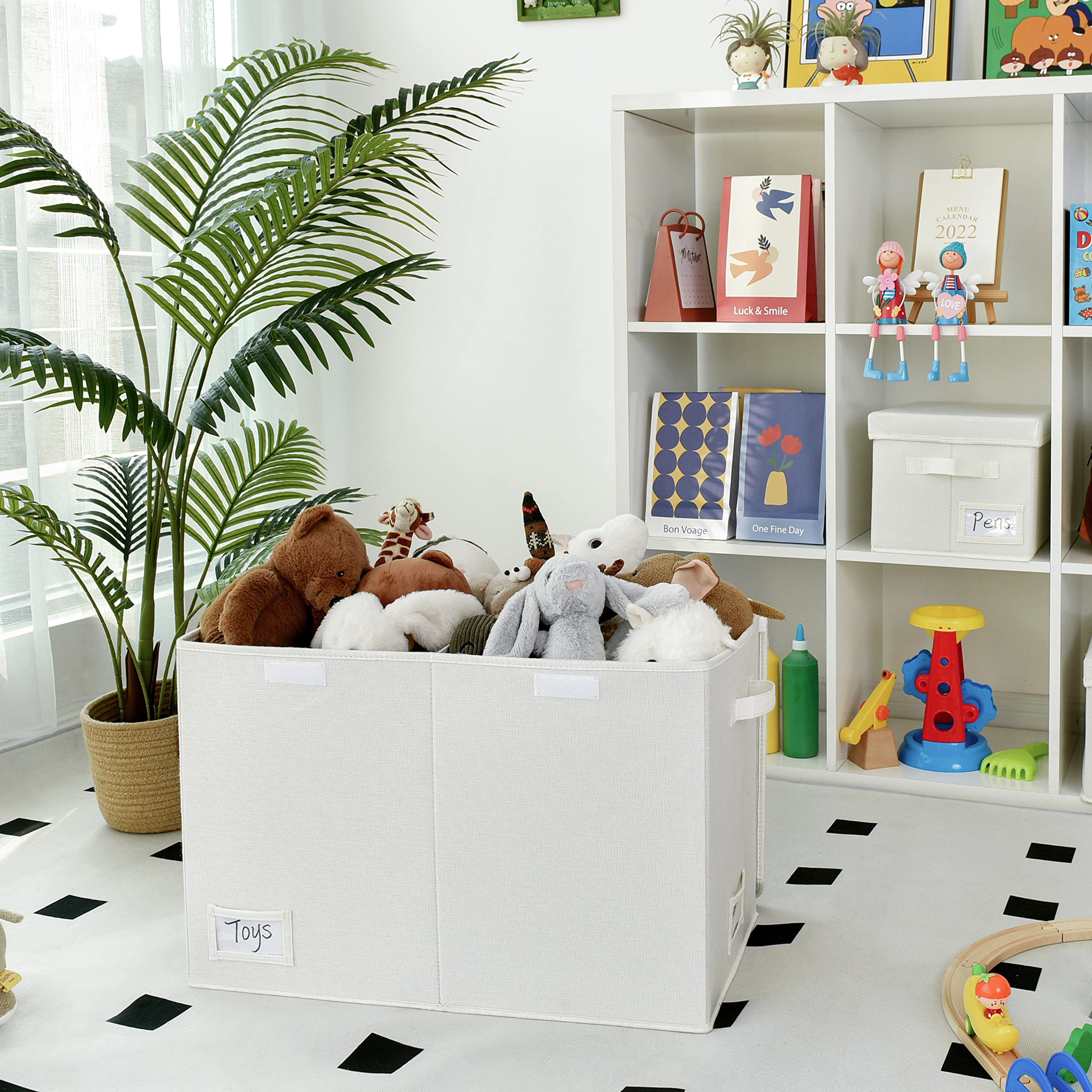 GRANNY SAYS storage chest in living room—complements modern decor.