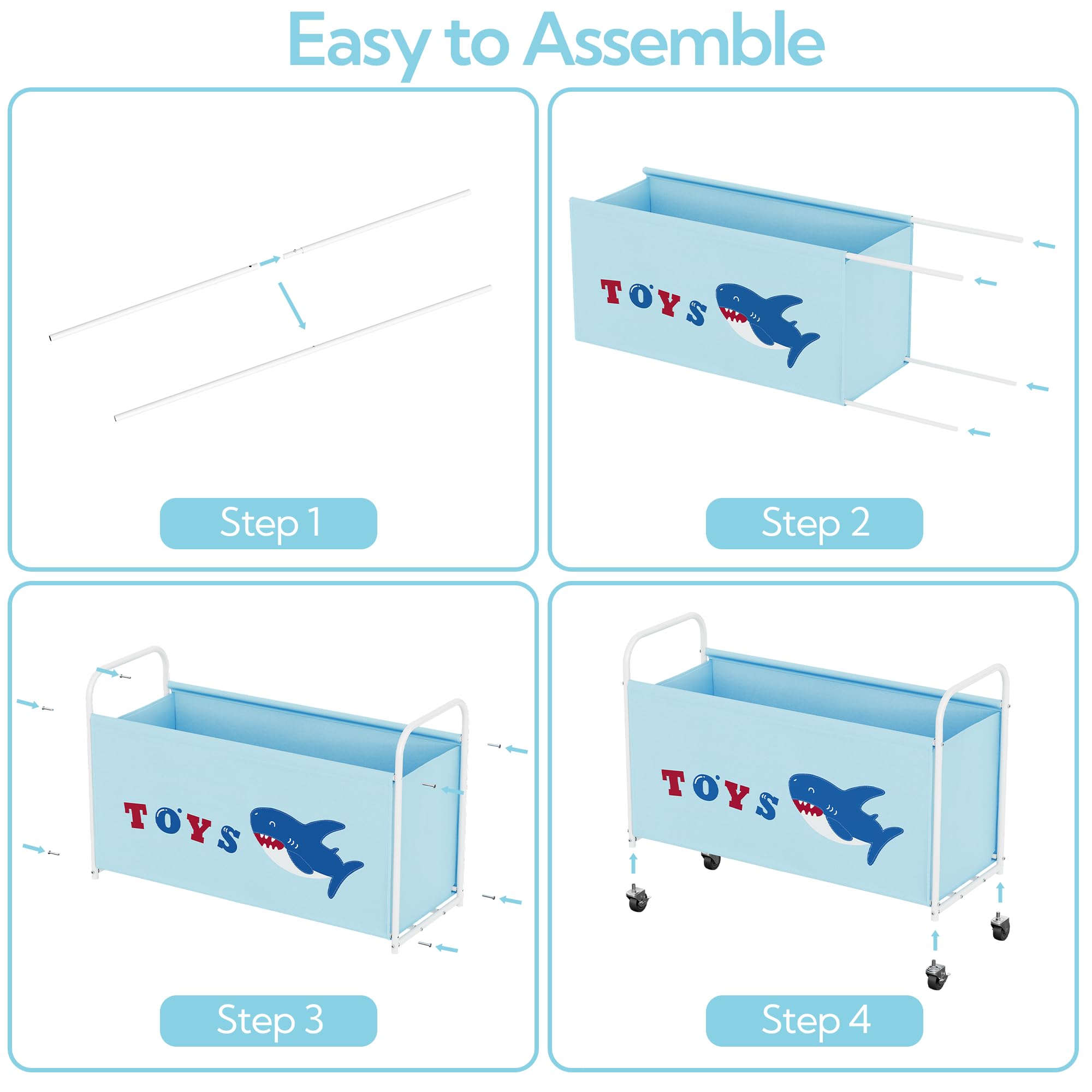 GRANNY SAYS toy box blue storage solution for stuffed animals and toys.