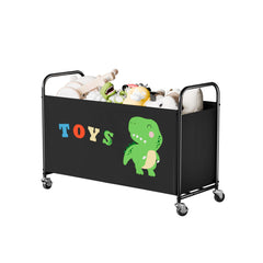 GRANNY SAYS Toy Box with wheels enables quiet, easy room-wide cleanup.