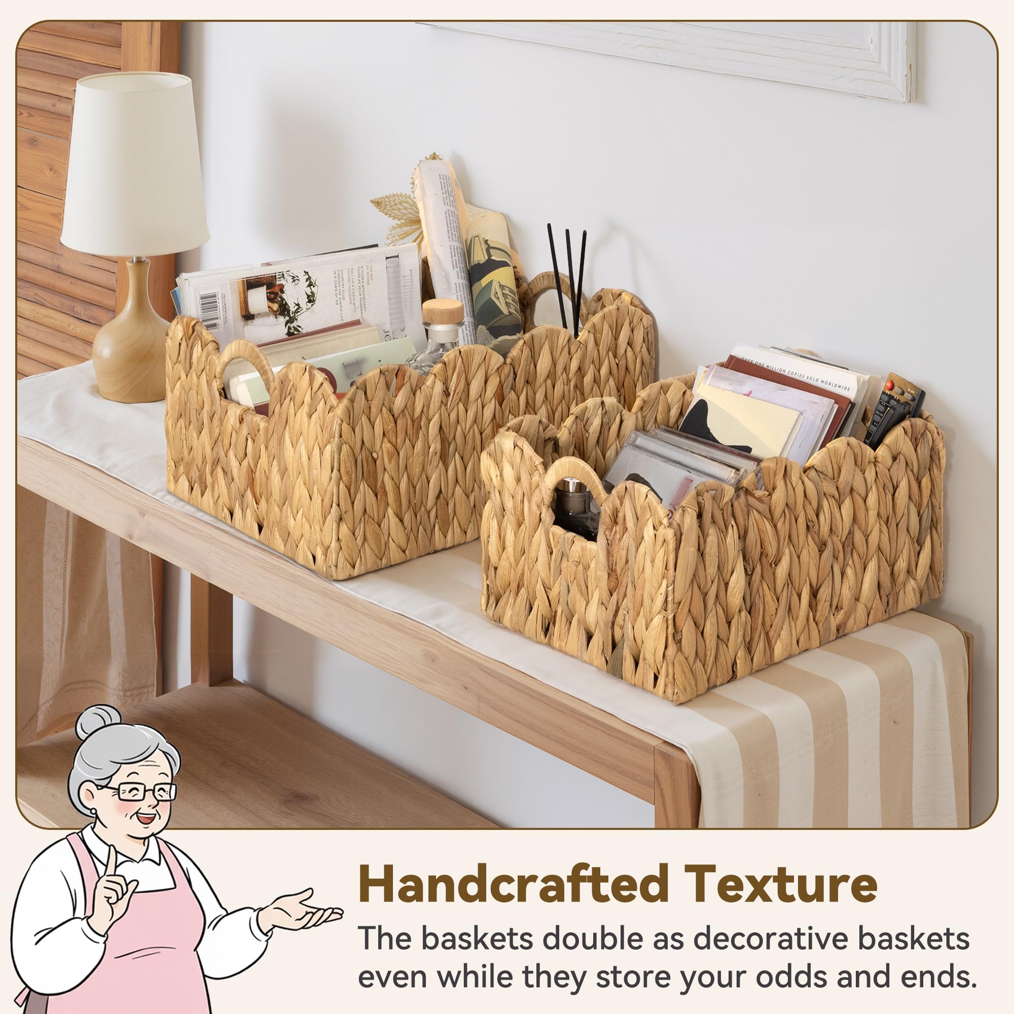 GRANNY SAYS water hyacinth basket with handles ideal for carrying.