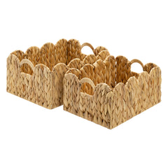 GRANNY SAYS wicker basket with scalloped edge for shelf organization.