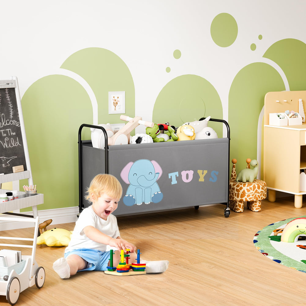 GRANNY SAYS living-room organizer shows versatile storage for kids space and playtime