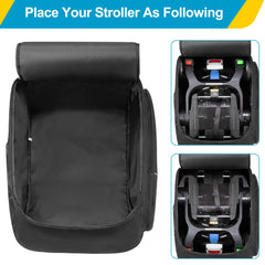 Interior view of GRAOSO bag with 8mm pearl cotton padding protecting the stroller.