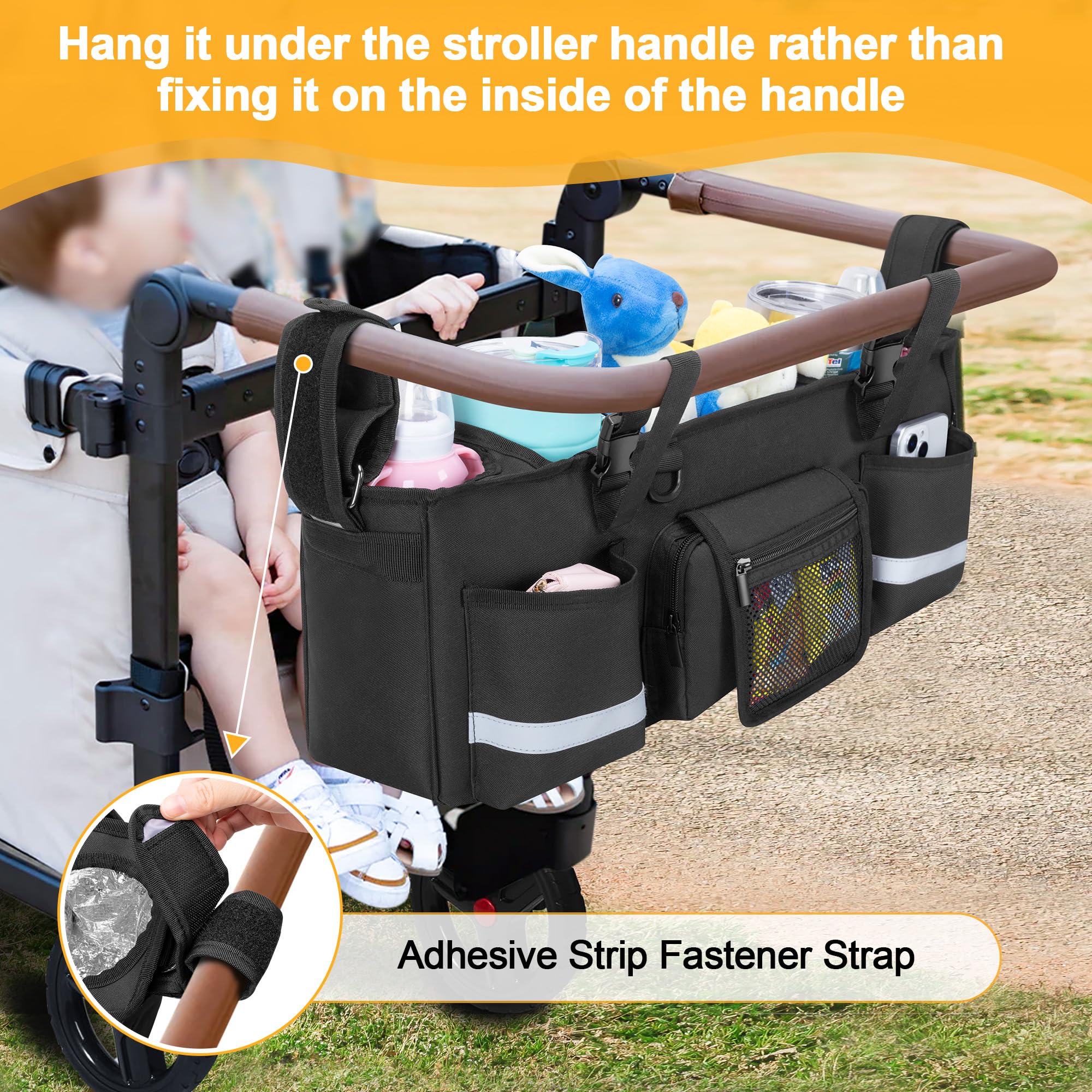 GRAOSO front pocket with reflective strip offers quick access and visibility