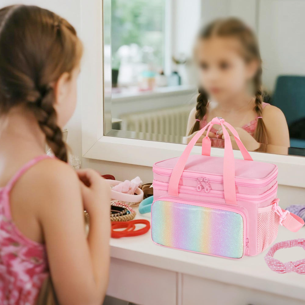GRAOSO hair bow organizer pink back pocket for quick access to essentials