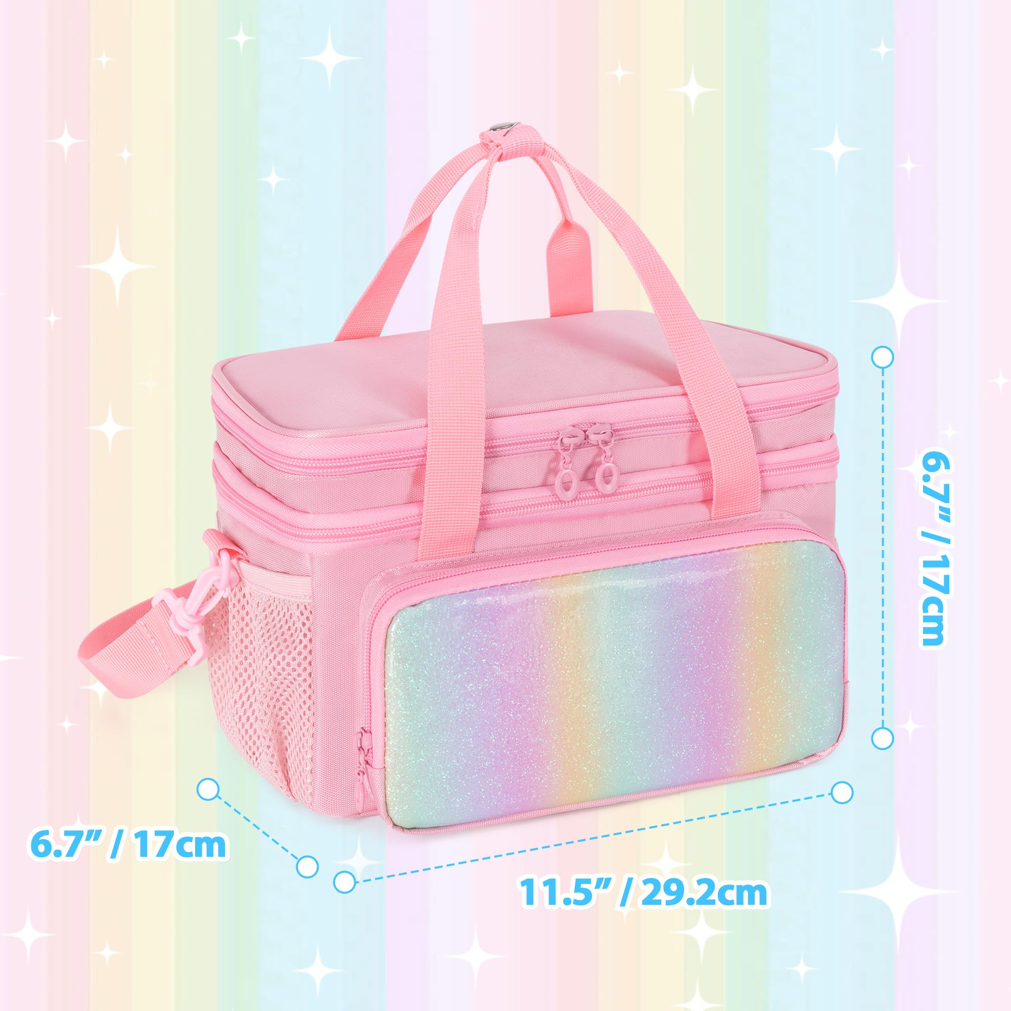 GRAOSO hair bow organizer pink full bag with detachable strap ready to tote