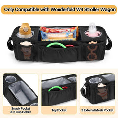 GRAOSO stroller caddy shows leak-proof liner for easy cleaning