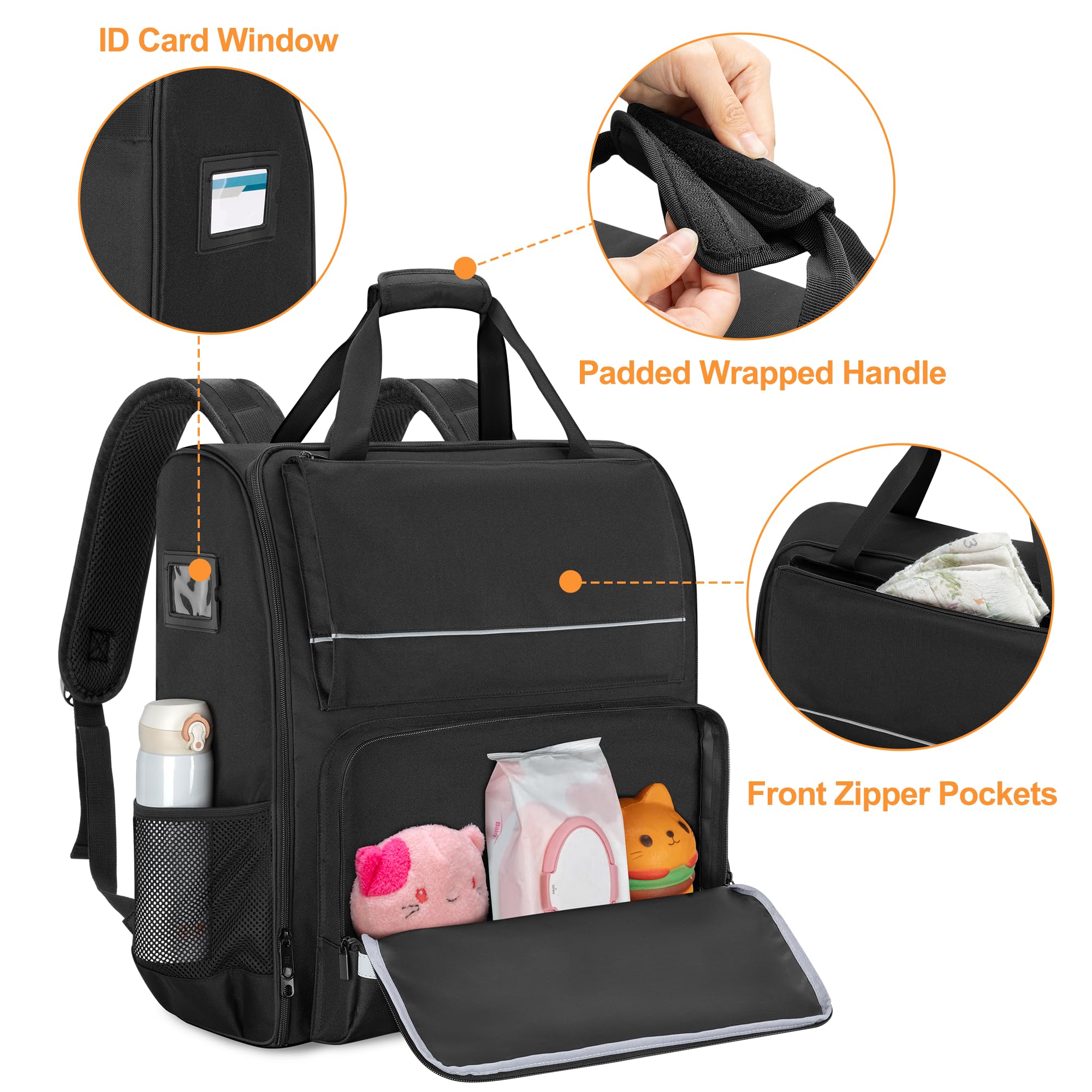 GRAOSO backpack shows padded handle and buckle strap for comfortable transport