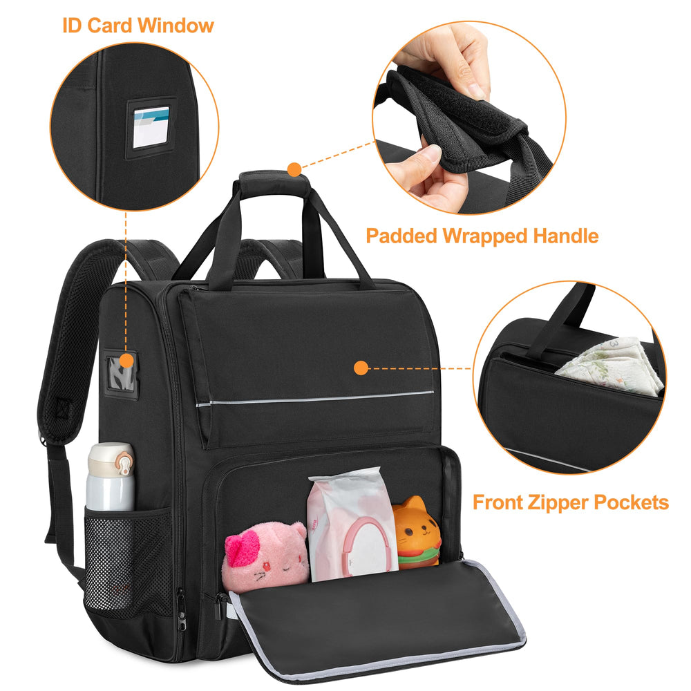 GRAOSO backpack shows padded handle and buckle strap for comfortable transport