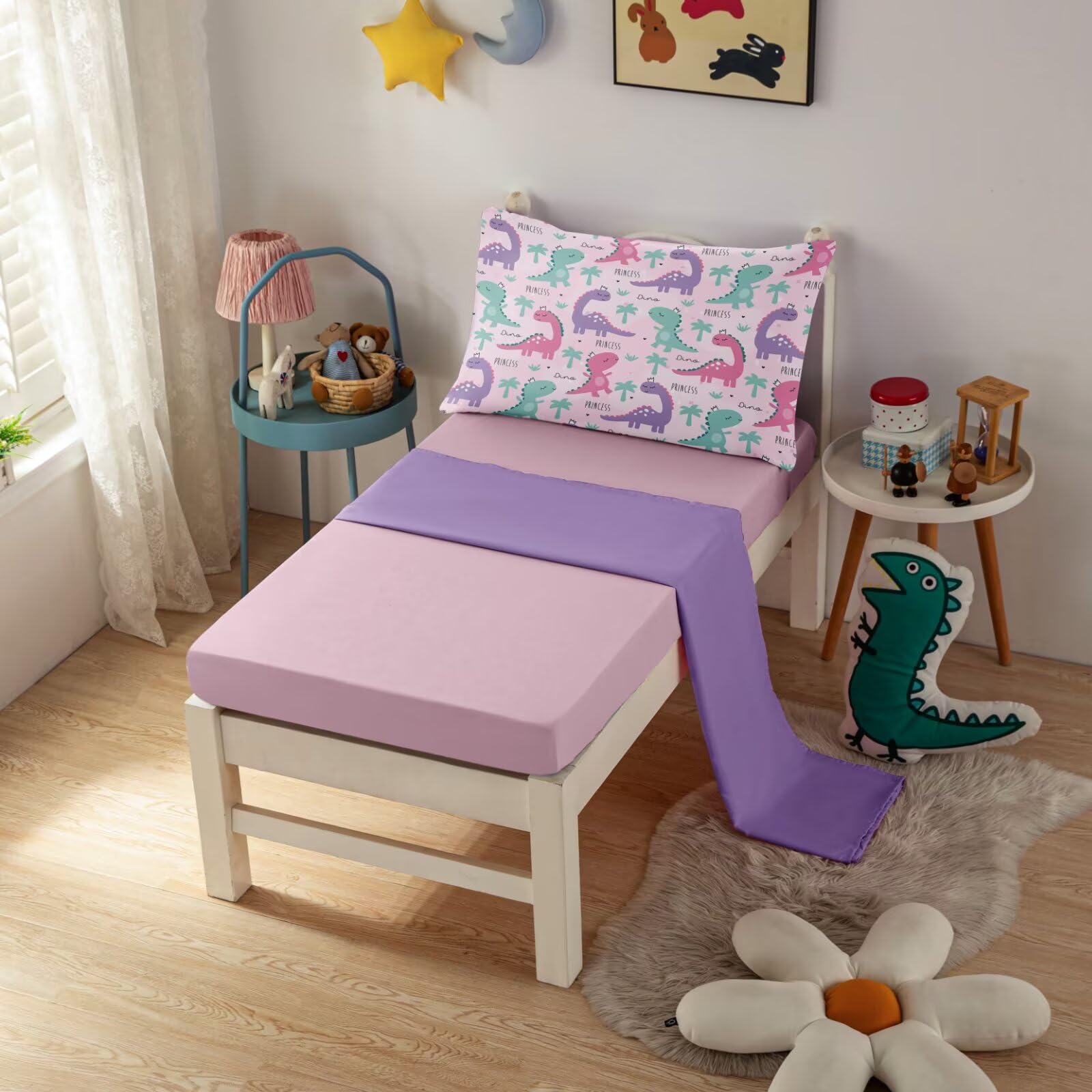 GRAT TIOC bright pink dino design playful charm for the nursery