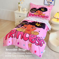 GRAT TIOC toddler bed set flat sheet spread in cheerful room
