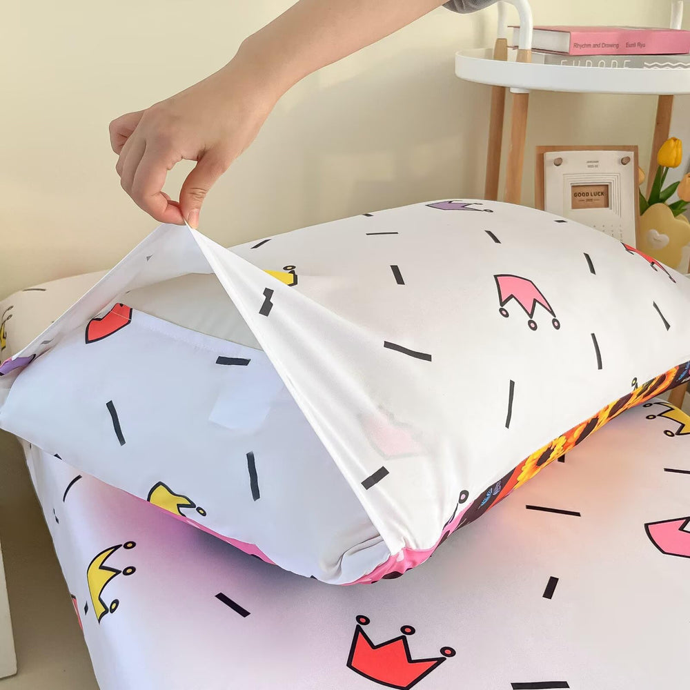 GRAT TIOC machine-washable bedding for cold gentle cycles and low heat dryer.