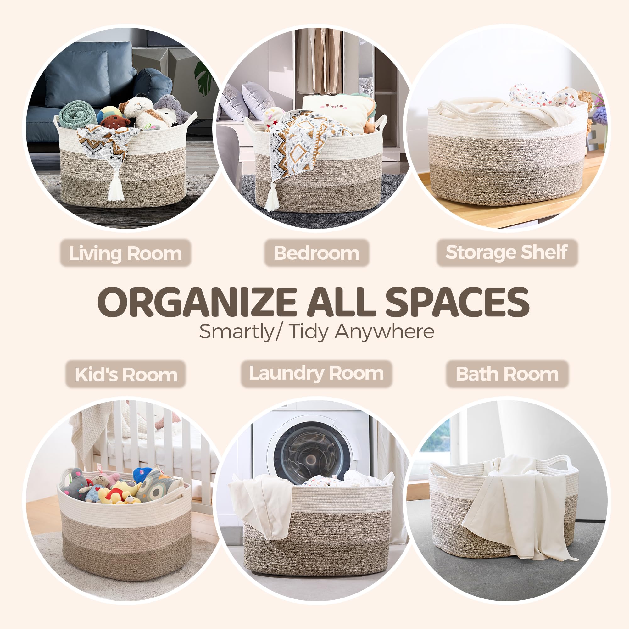 Greadsoel Blanket Basket filled with blankets and toys highlights easy organization