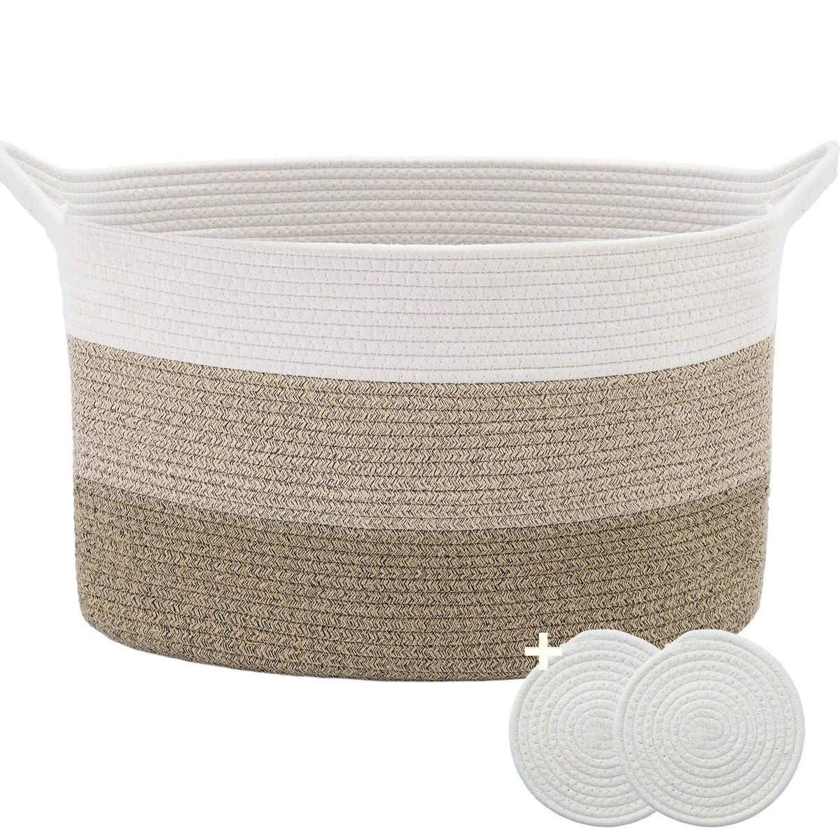 Greadsoel Blanket Basket texture closeup shows soft cotton rope for cozy storage
