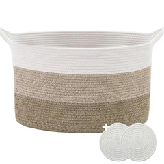 Greadsoel Blanket Basket texture closeup shows soft cotton rope for cozy storage