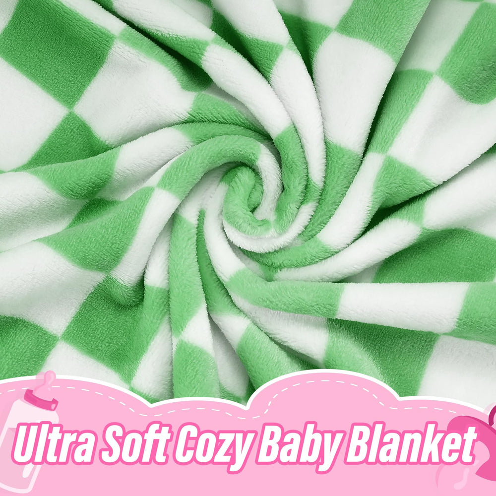 GreatBba Plush Checkered Blanket folded shows compact, travel-ready comfort