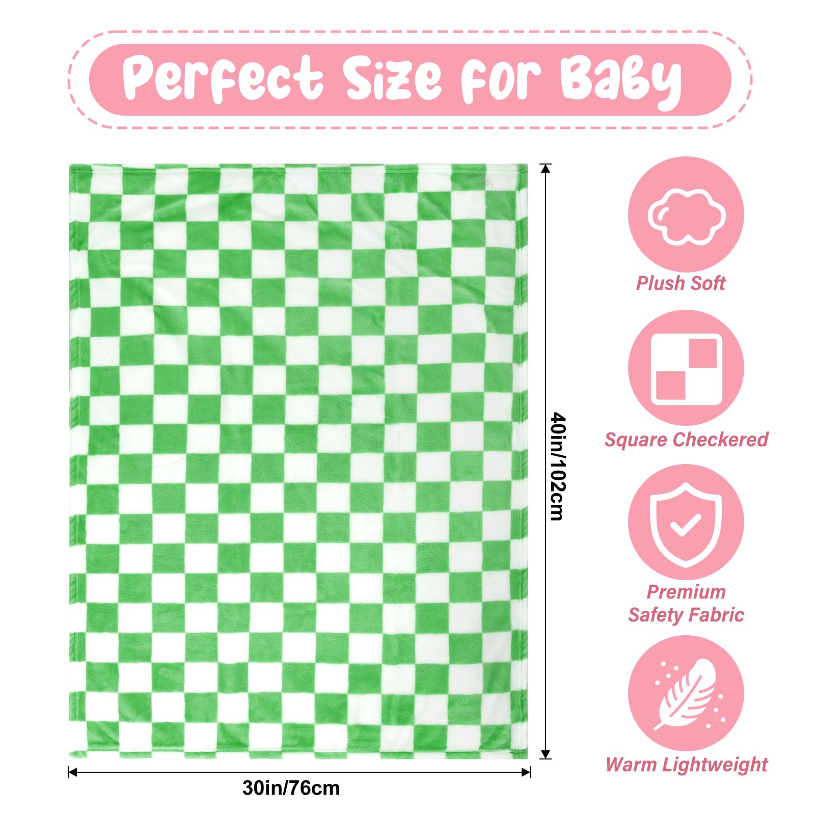 GreatBba Plush Checkered Blanket travel-ready for stroller outings