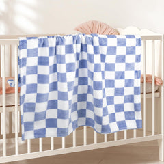 GreatBba Plush Checkered Blanket multi-use demonstrates versatility as stroller shade and pet mat.