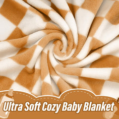 GreatBba plush checkered blanket nursery setup showcasing cozy baby warmth.