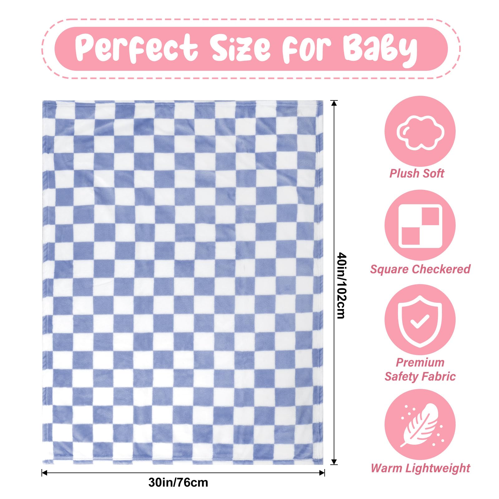 GreatBba Plush Checkered Blanket portable for outings and travels.