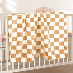 GreatBba plush checkered blanket stroller cover adds sunshade and comfort on walks.