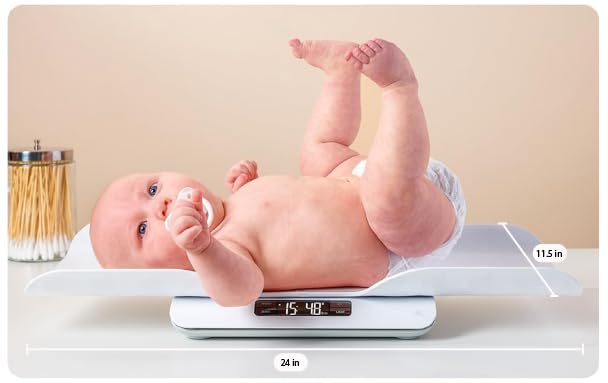 Greater Goods digital baby scale flat, stable surface use ensures reliable measurements.