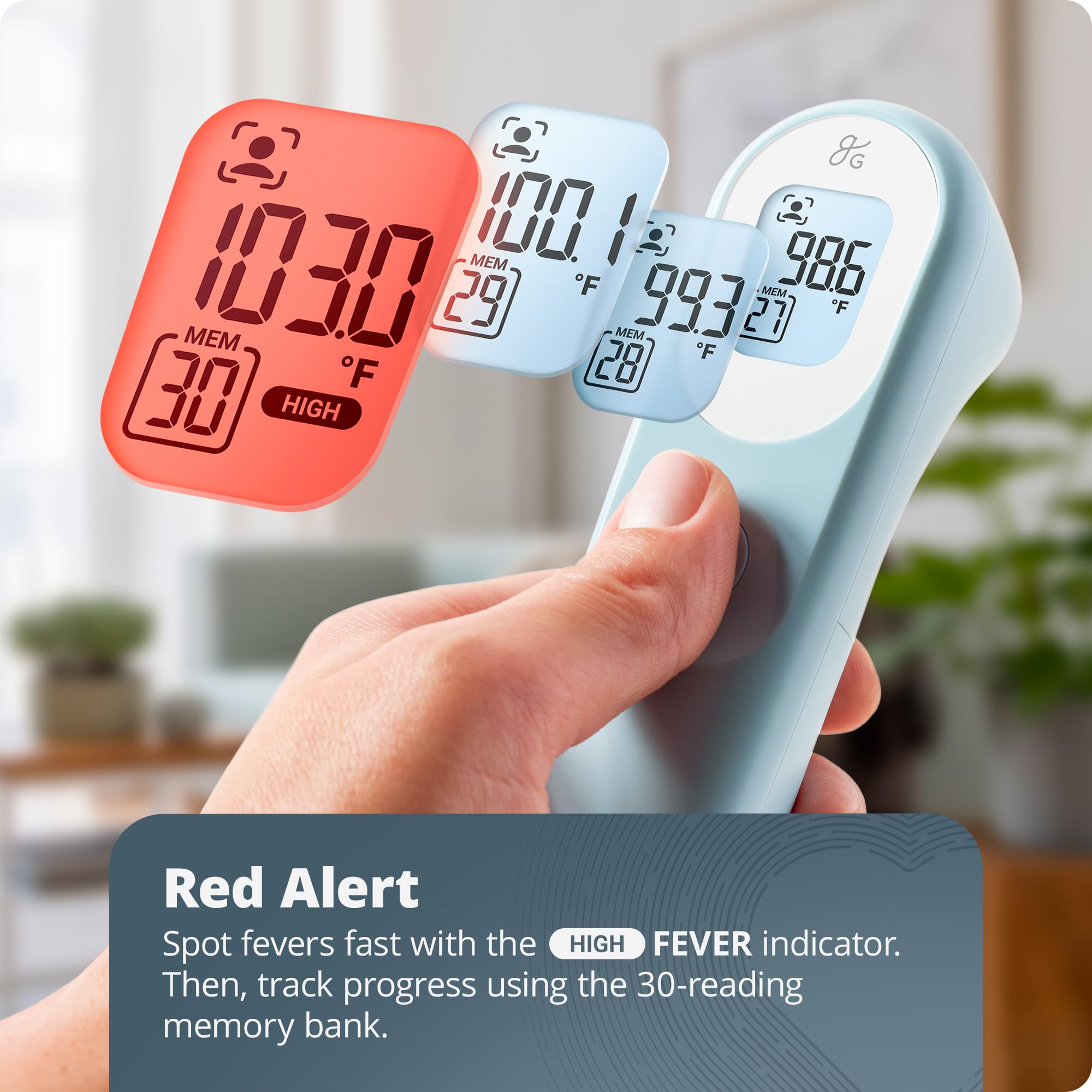Greater Goods thermometer with compact ergonomic grip easy one-handed use