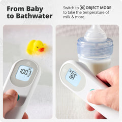 Greater Goods No-Touch Thermometer ergonomic grip enables easy one-handed use.