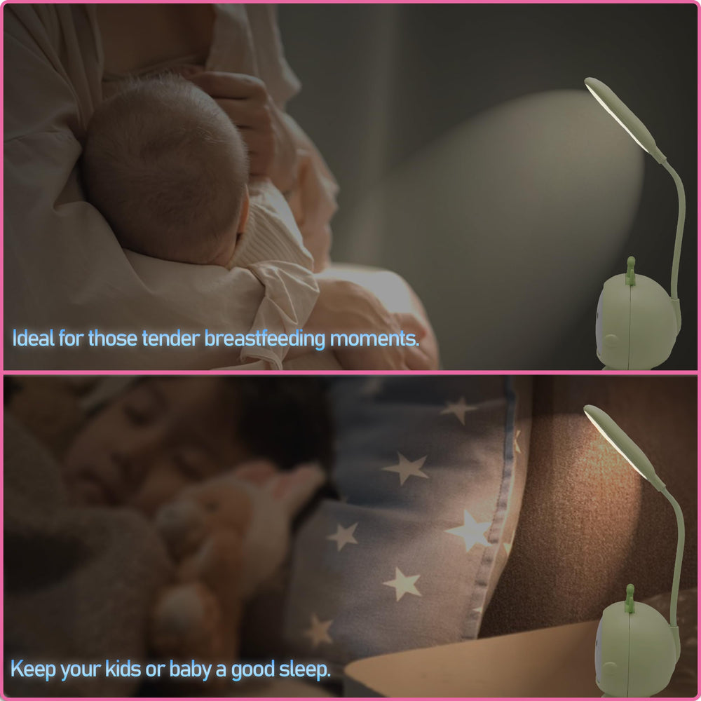 Green Deer night light emits gentle warm light ideal for reading.