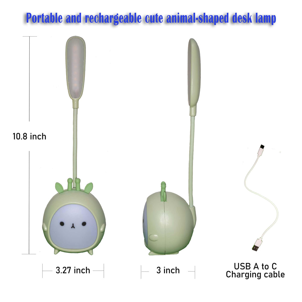 Green Deer LED night light with 360-degree gooseneck for flexible angles.