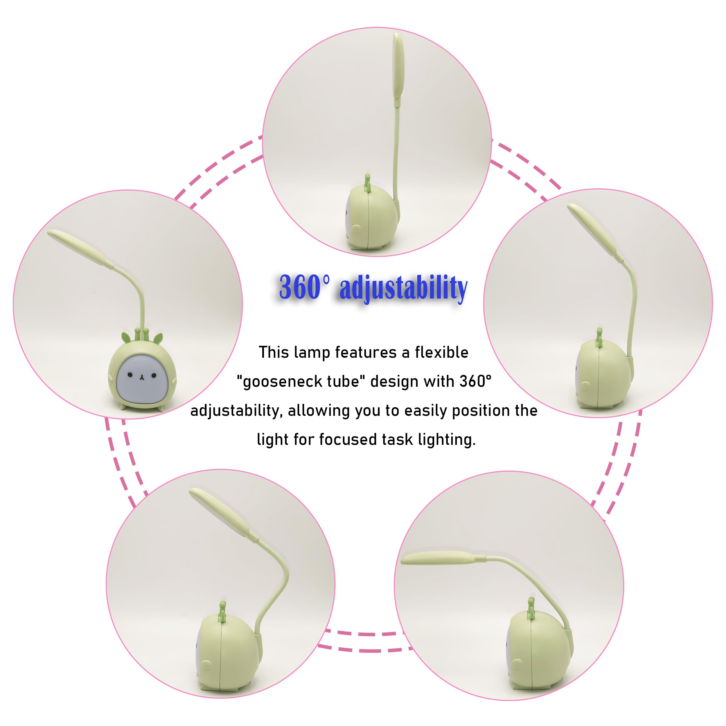 Green Deer LED night light USB-C port for convenient charging.
