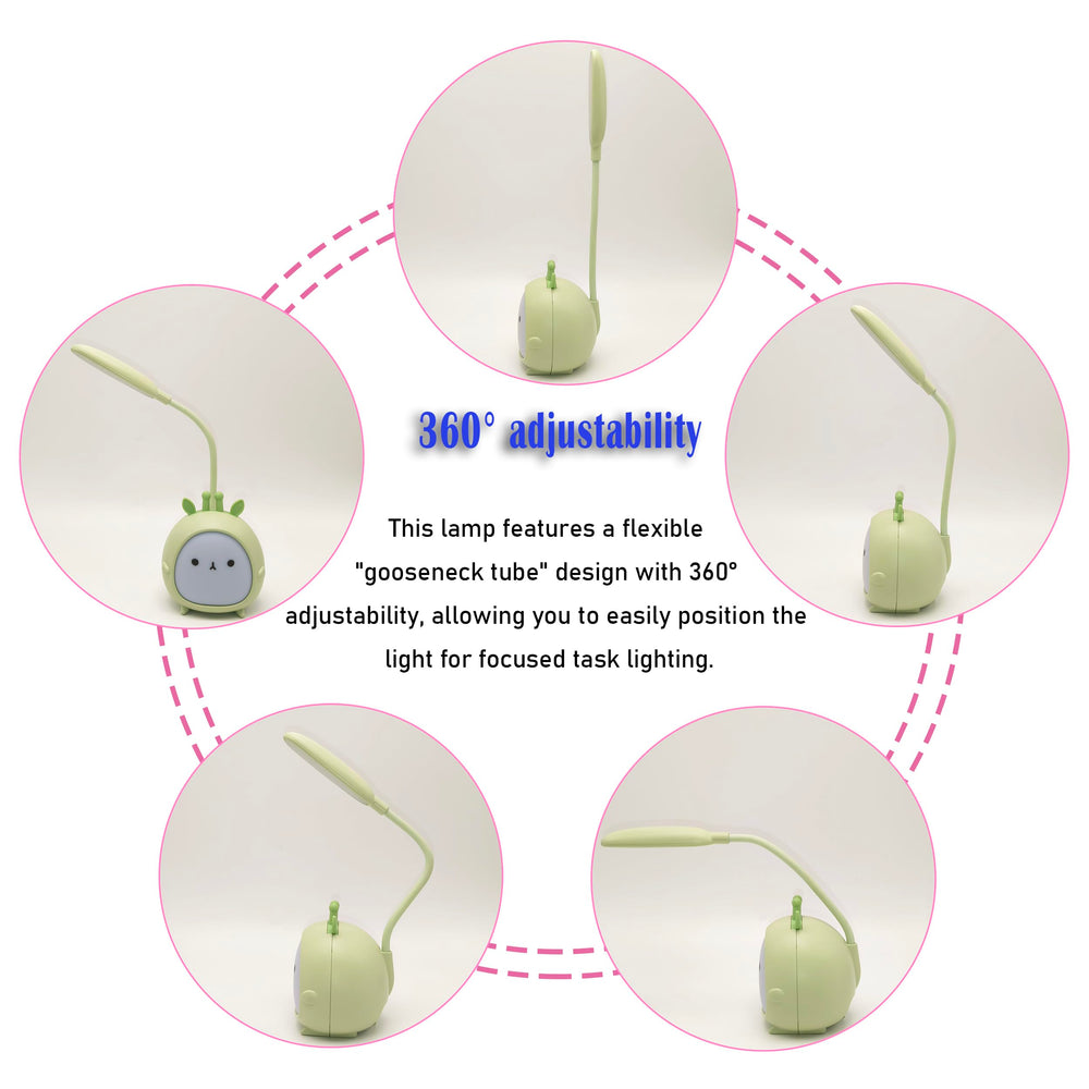 Green Deer LED night light USB-C port for convenient charging.