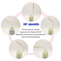 Green Deer LED night light USB-C port for convenient charging.
