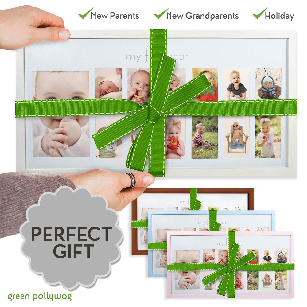 Green Pollywog baby frame 18x10 solid wood size suits decor