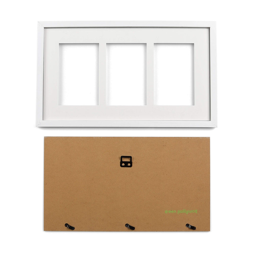 Green Pollywog frame back showing hanging hardware.