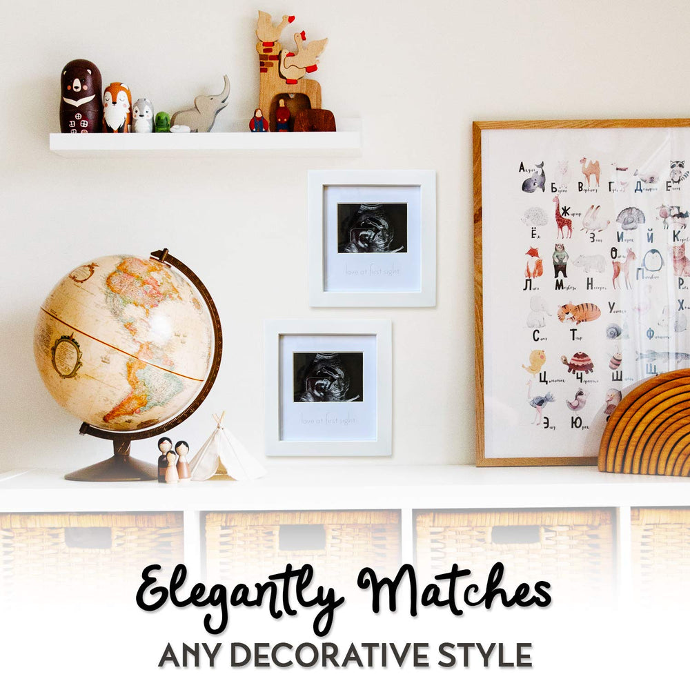 Green Pollywog frame on shelf offers compact keepsake display
