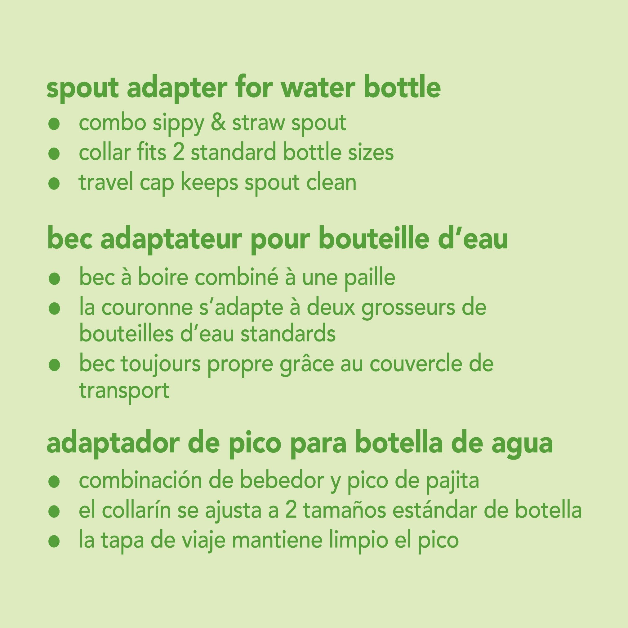 Green Sprouts Spout Adapter ready-to-travel spare for outings.