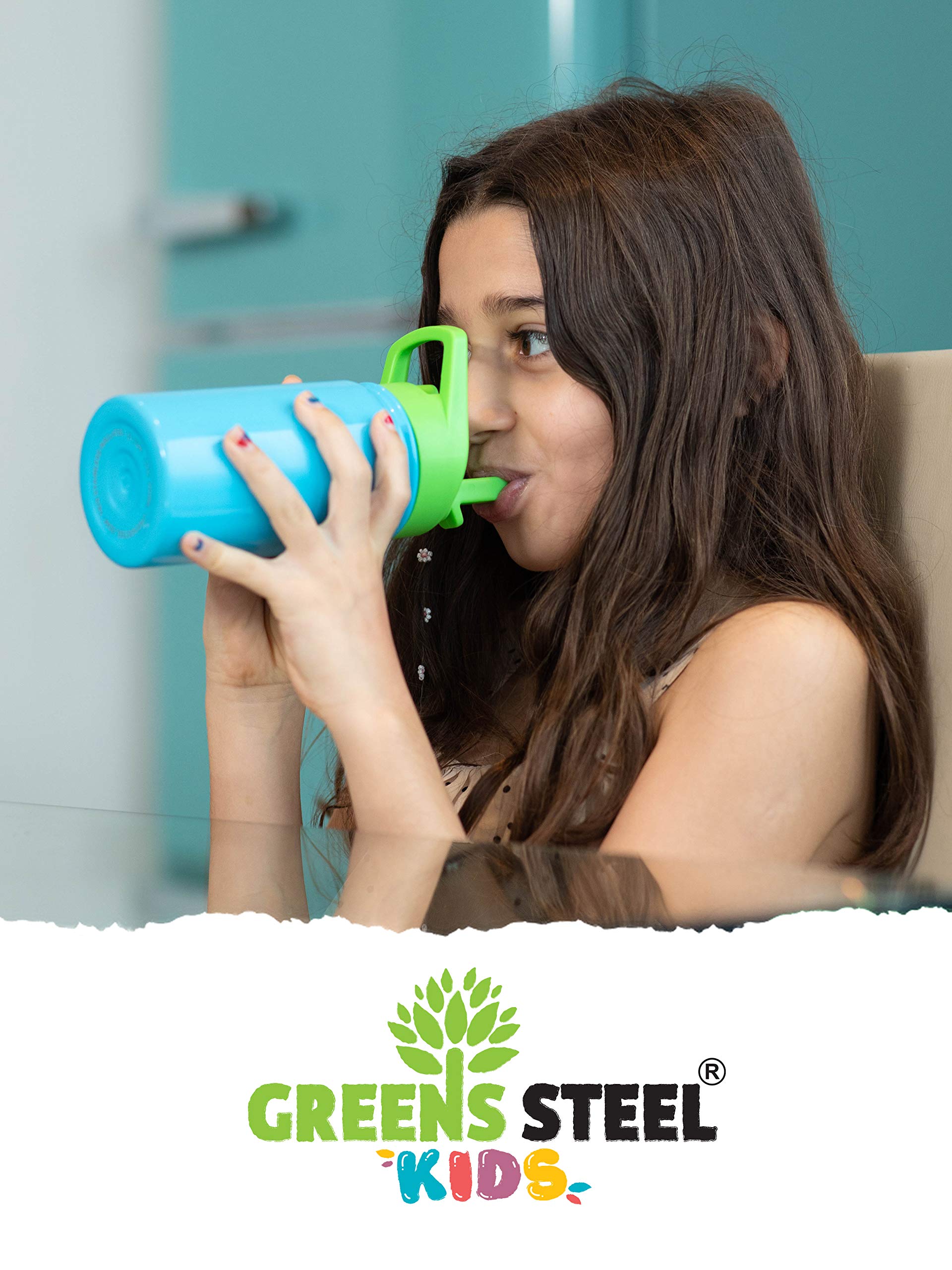 Greens Steel orange bottle depicts top-rack dishwasher-safe cleaning