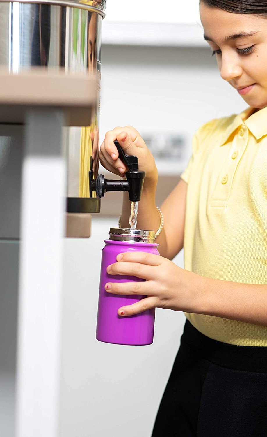 Greens Steel pink kid-friendly finish resists rust and stains
