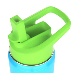 Greens Steel lid easy-sip design in green helps kids open and close drinks solo