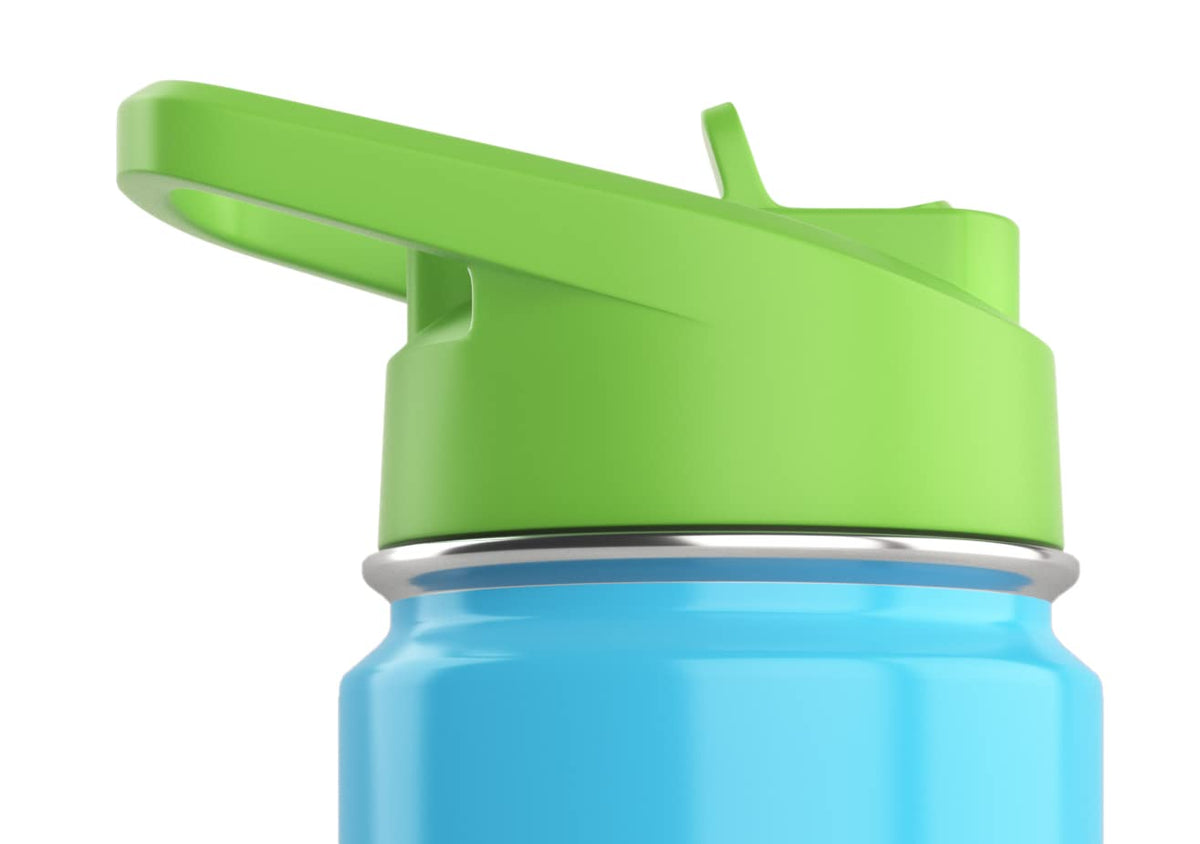 Greens Steel replacement lid for kids bottle in green demonstrates leak-proof reliability for school bottles