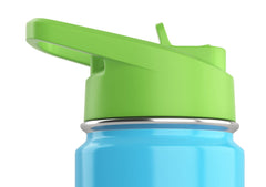 Greens Steel replacement lid for kids bottle in green demonstrates leak-proof reliability for school bottles