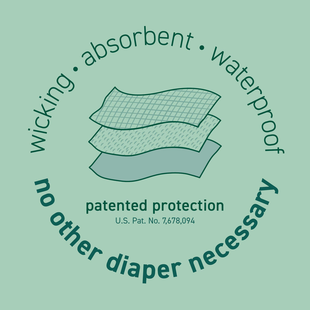 Green Sprouts packaging-ready navy diaper demonstrates eco-friendly reusable solution